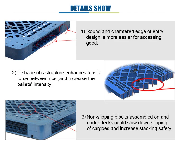 1100*1100 Recycle HDPE material eco-friendly stackable light plastic pallets
