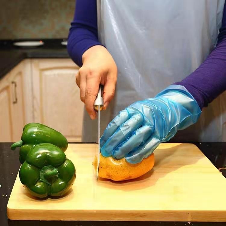 70g Weight Disposable Vinyl Gloves with PU Outer Material and Customized Design