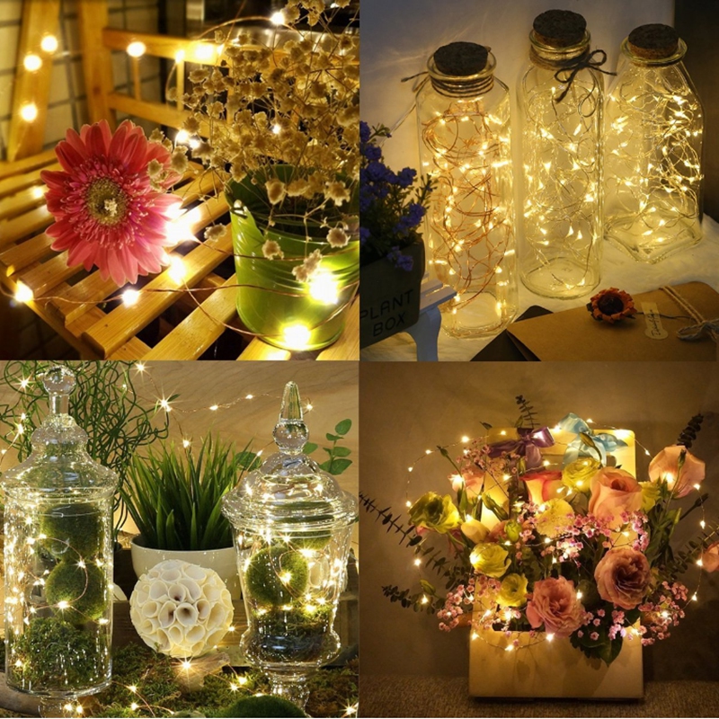 2M 5M 10M AA Battery Operated Christmas Luces Navidad Wedding Party Decoration Fairy Copper Wire LED Decorative Lights String