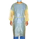 Non Woven PP PE Coated Yellow Disposable Isolation Gown Surgical For Hospital