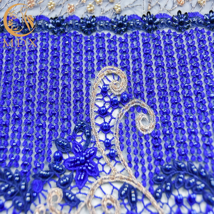 Water Soluble Sequined Lace Fabric 135cm Width African Textile Pattern Handmade
