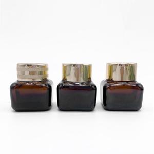 China SGS FDA Brown Glass Screw Cap 15g Cosmetic Cream Bottle wholesale