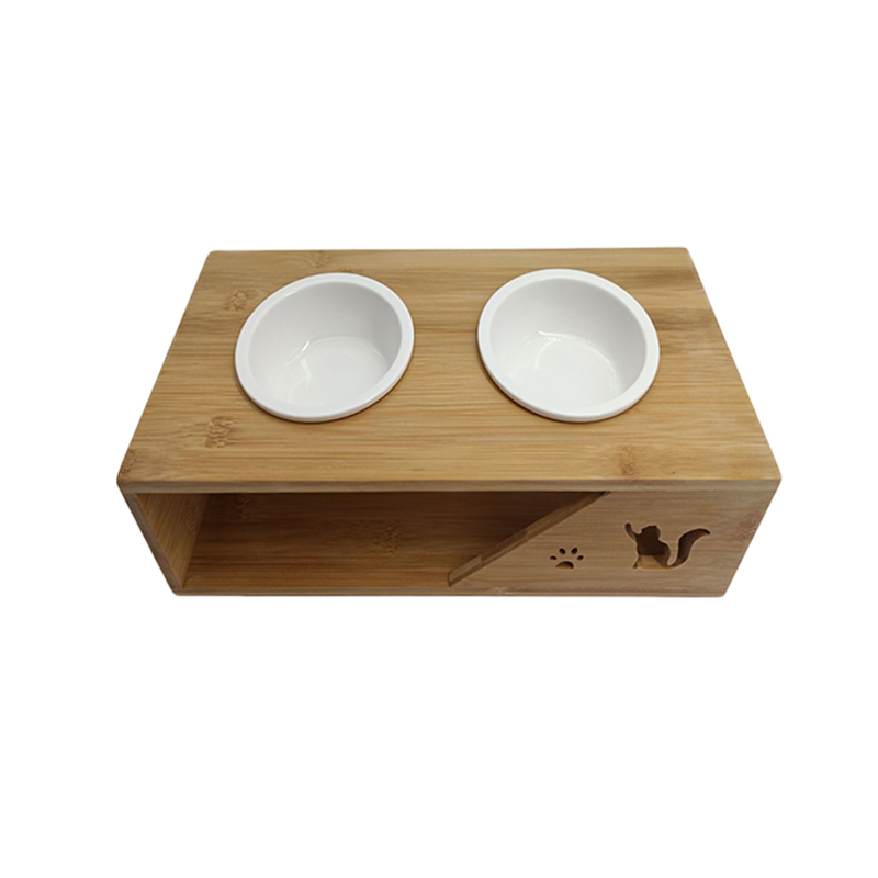 Single Tier Natural Bamboo Feeder for Protecting Animal's Cervical Spine Direct Sale