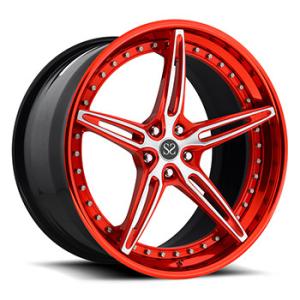 China Red Machine Face 3 Piece Forged Wheels 5x112 5x120 For Bentley wholesale