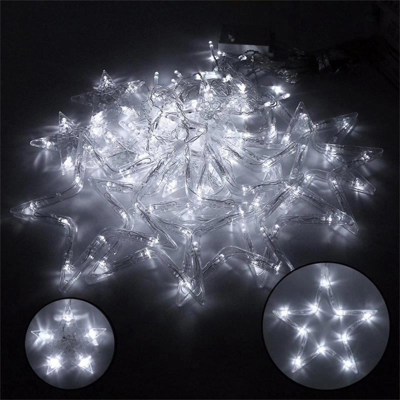 Christmas Fairy Lights Ramadan Led String Lights Star Garland on Window Curtain Indoor Tree Decoration Halloween Wedding