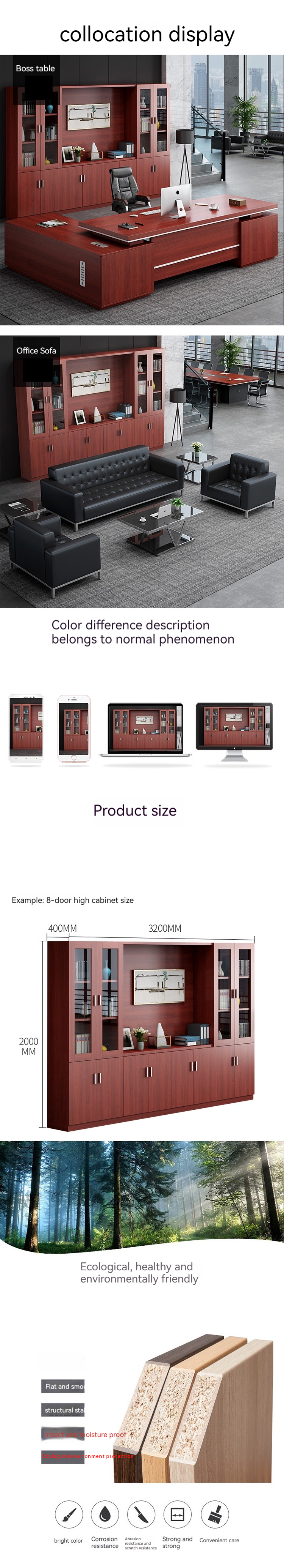 Stylistic Wooden Office Bookcase File Data Cabinet for Commercial Storage and Display