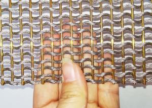 China Gold Color Flexible Stainless Steel Metal Mesh Fabric For Room Divider wholesale