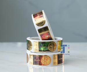 China Roll Sheet Packaging Embossed Sticker Labels wholesale