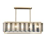 Luxury living room chandeliers blue glass hanging lamp rectangle chandelier