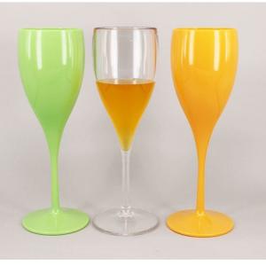 China Reusable Dishwasher Safe Plastic Champagne Glasses Unbreakable Acrylic Champagne Flutes wholesale