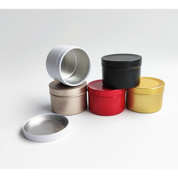 Matt Vamishing Red Color Tea Tin Boxes Round Empty Metal Tin Can