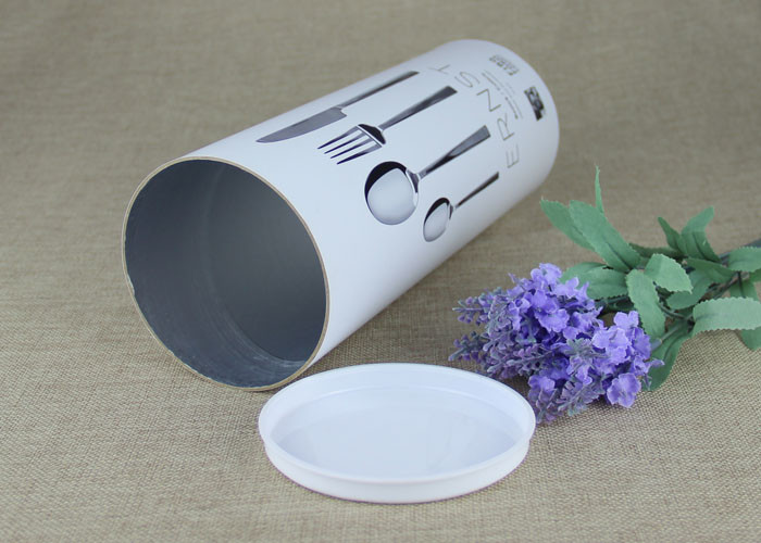 Creative White Cardboard Paper Composite Cans with different sizes for Knife and Fork