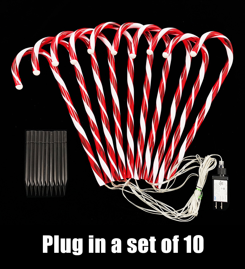 Outdoor Solar LED Lights Christmas Candy Cane Lights for Other Christmas Decorations