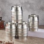 Polished Round Metal Coffee Tin , Pure Tinplate Empty Coffee Cans
