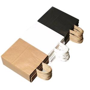 China Reinforced Handle 32x11x25cm Brown Kraft Paper Bags 100% Recyclable wholesale