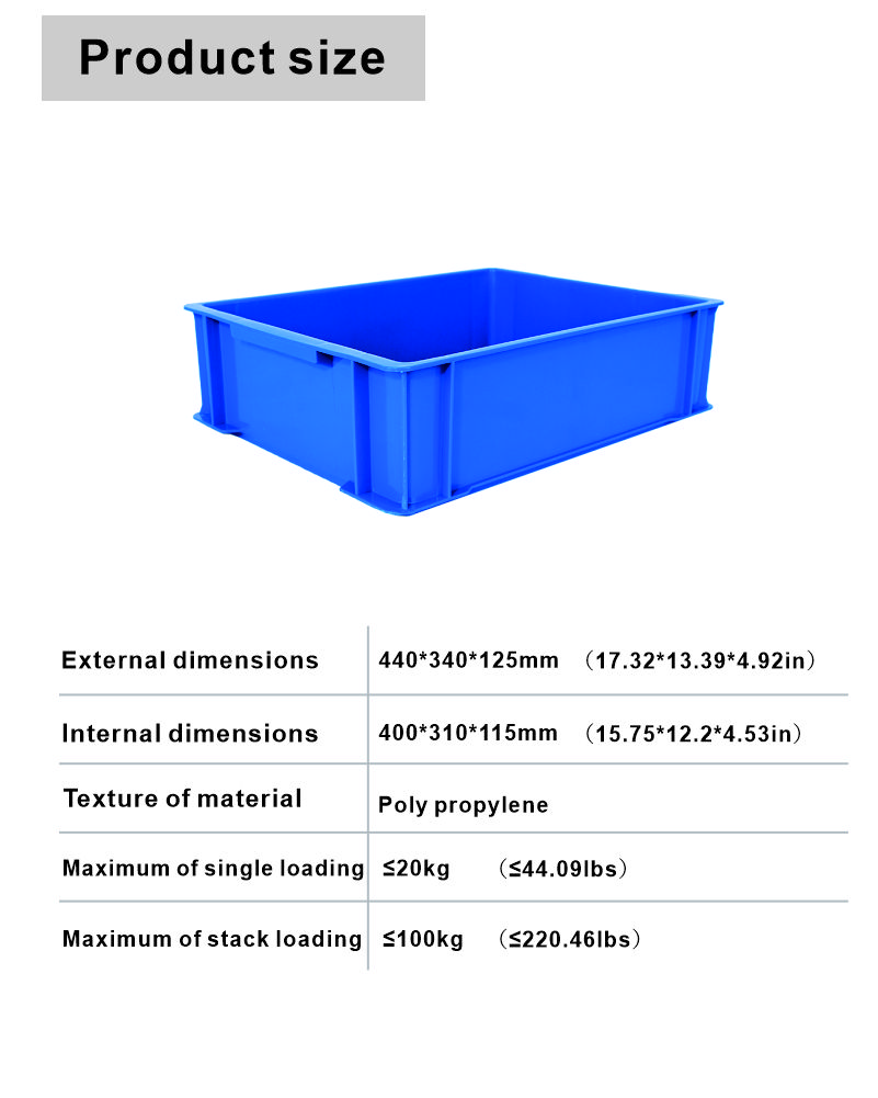 Industrial Crate with Strong Loading Capacity Tourtop Plastic Stackable Recycling Bin