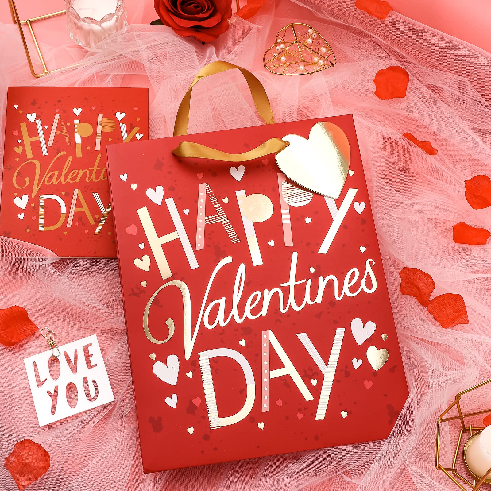 Full Print Competitive Special Valentine's Day Luxury Red Gift Shopping Paper Bags