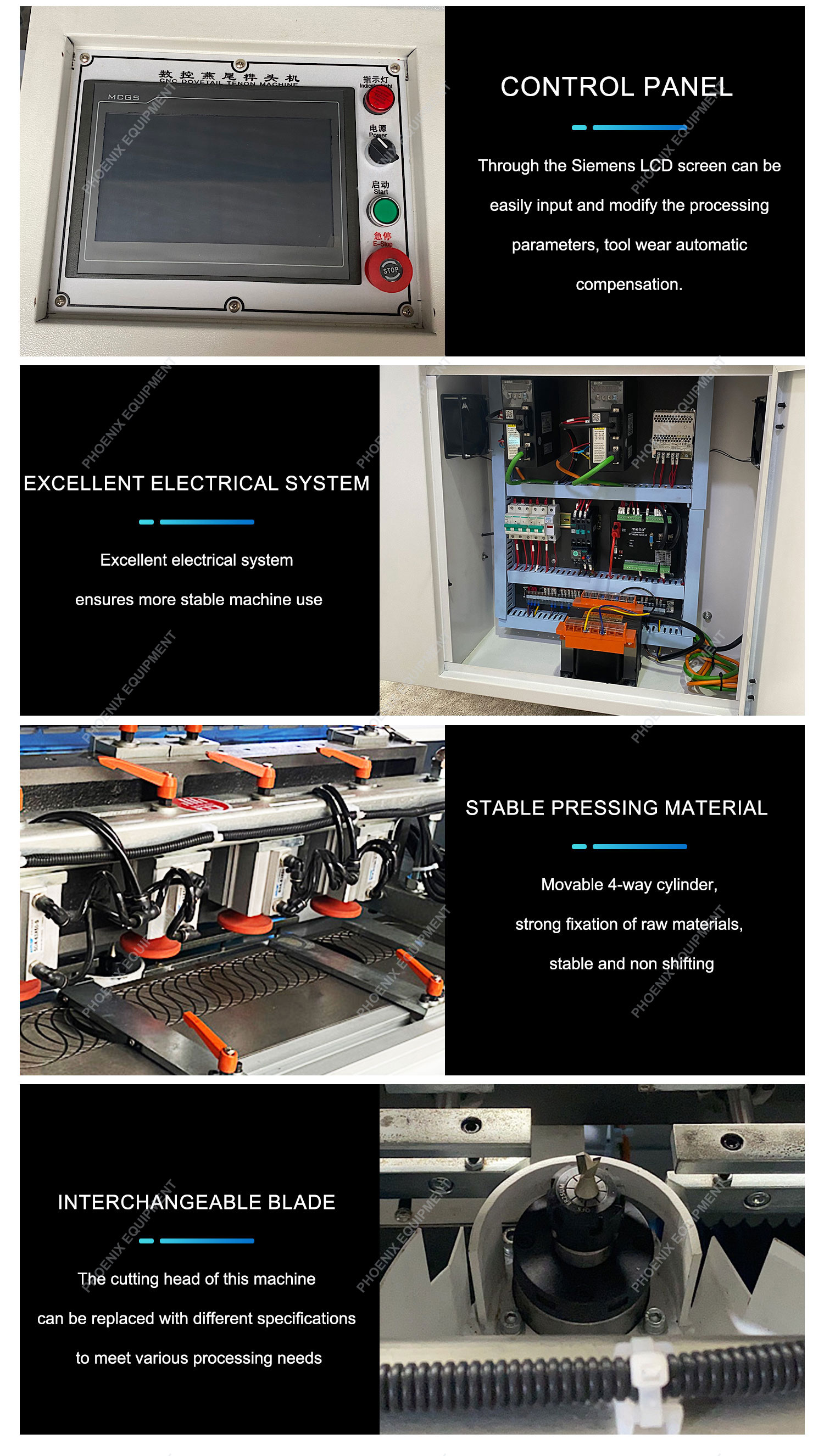 Professional 18000rpm Motor CNC Drawer Dovetail Tenoning Machine for Woodworking