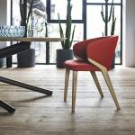 Modern Solid Ash Wood Frame Accent Chair Linen Fabric Nora Armchair