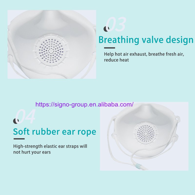 Public Place 3D Disposable Protective Face Mask With Breather Replaceable Filter