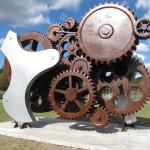 Contemporary Outdoor Patina Steel Art Sculpture For Decoration