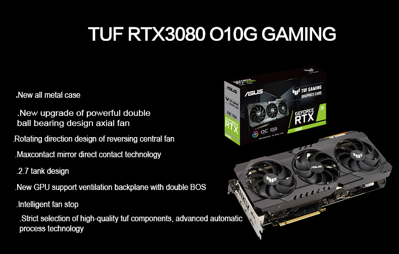 320 Bit PC Gaming Graphics Cards 10GB GDDR6X Geforce RTX 3080 Graphic Card