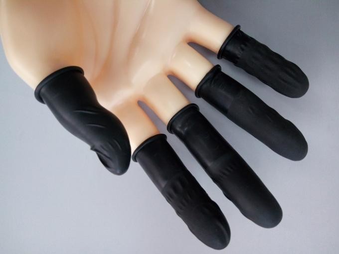 Cleanroom Assembly Line Anti Slip Black Finger Cots