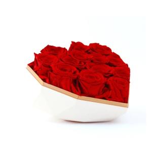 China Newest Design Eternal Flower Gift Valentine Heart Box Preserved Rose Wedding Decoration Flowers wholesale