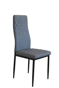 China Upholstered Diamond Lines ODM Grey Fabric Dining Chairs wholesale