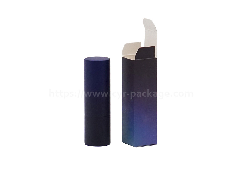 Round Magnetic Lipstick Tube 3.5g Gradient Metal Cosmetic Container