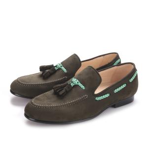 China Handmade Mens Velvet Loafers Genuine Leather British Style Men Shoes for Wedding wholesale