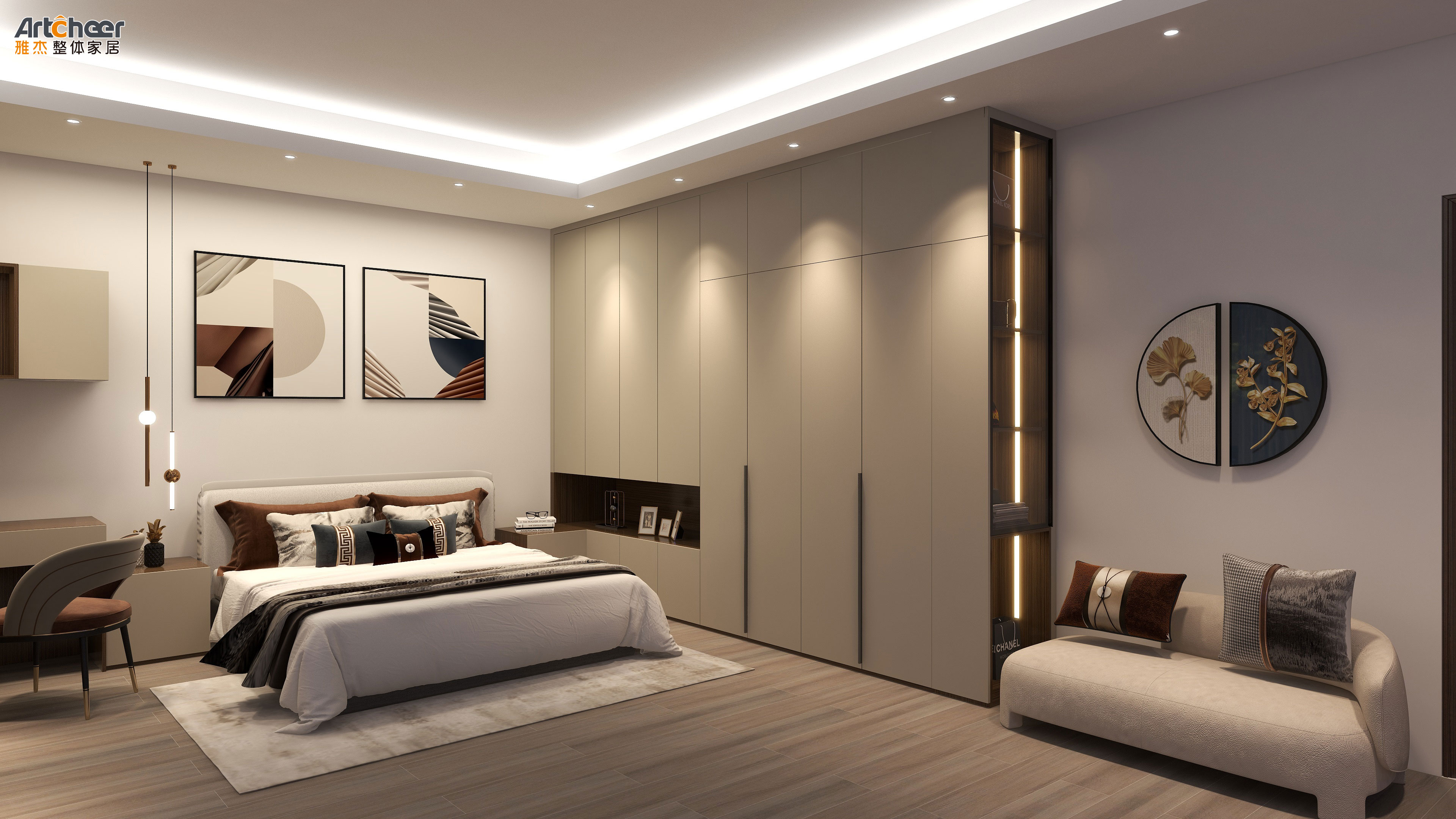 NO Folded Customized Home Bedroom Furniture Large Storage Clothes Wardrobe Closet