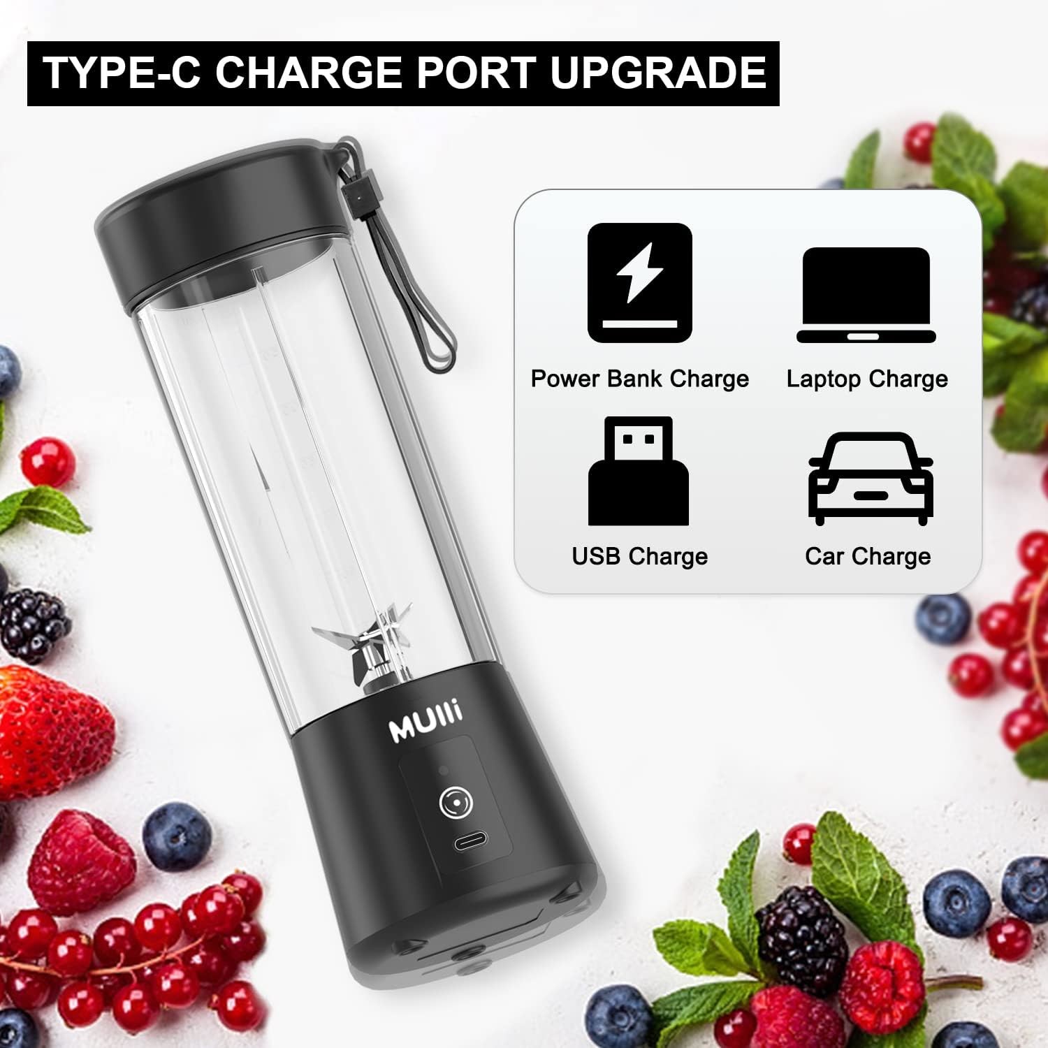 Compact and Portable Blender with Six Blades for Grinding Blending and More Braising Cups