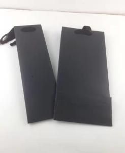 China 170gsm Heavy Duty Cardboard Wine Totes Matt Lamination Single Wine Bottle Bag wholesale