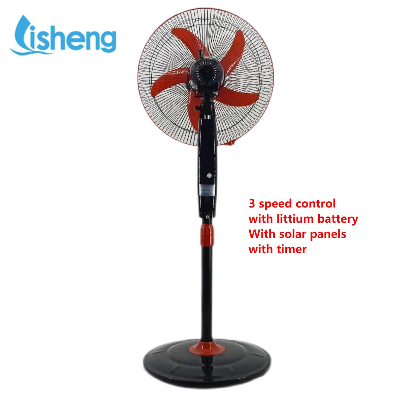Industrial Cooling Plastic Floor 12V DC Electric Energy Saving 16 Inch Stand Fan With Timer