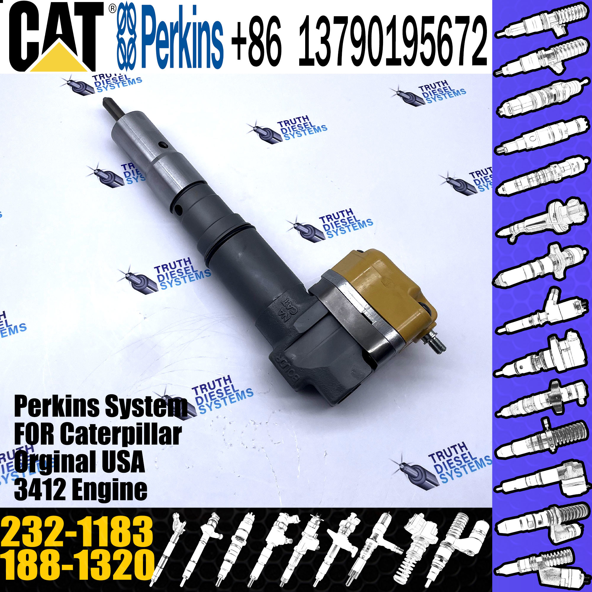 High Quality New Diesel Fuel Injector 1881320 1986605 188-1320 198-6605 232-1183