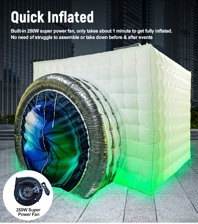 Black Photo Booth Enclosure Internal White Inflatable Photo Booth With Camera