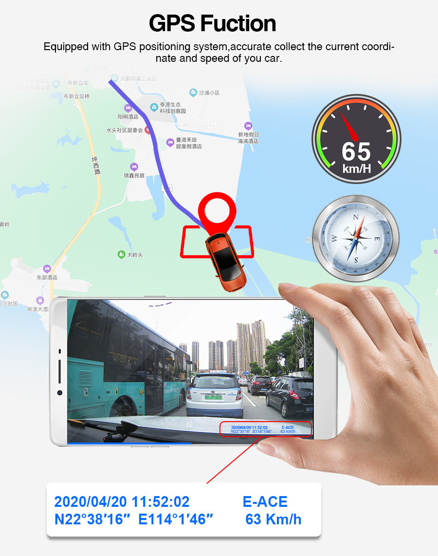 IPS RGB 3" HD Driving Dash Cam Recorder Night Vision ODM