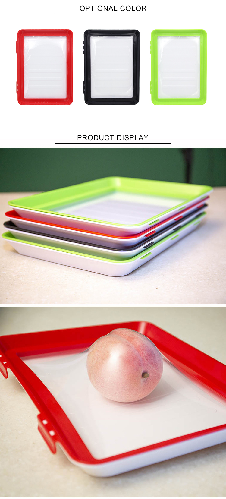 Freezer Safe 20x22.5cm PP Food Preservation Clever Tray