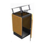 Standing W508mm 38L Outdoor Wooden Trash Can For Street