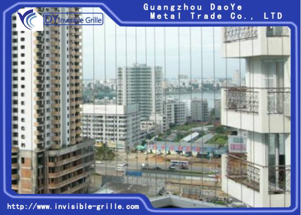 Invisible Grille Installed As Staircase Railing Swimming Pool Safety Railing