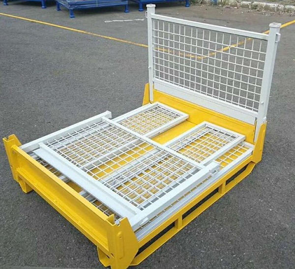 Collapsible Rigid Wire Container with Dual Drop Gate Stackable 3 High 