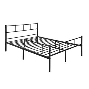 China Durable Round Tube Black Pipe Bed Frame Easy Assembly Adults Designs wholesale