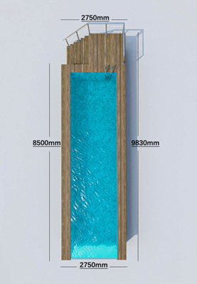 Clear Acrylic Panel AUPOOL Fiberglass Outdoor Baby Swimming Pools With Ladder And Heat Pump For Kids