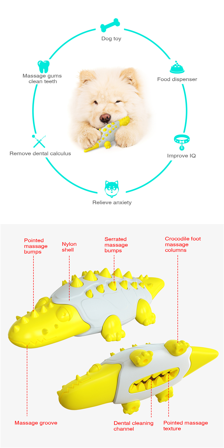 Designer Crocodile Model Dog Indestructible Toy Molar Rod With Customization
