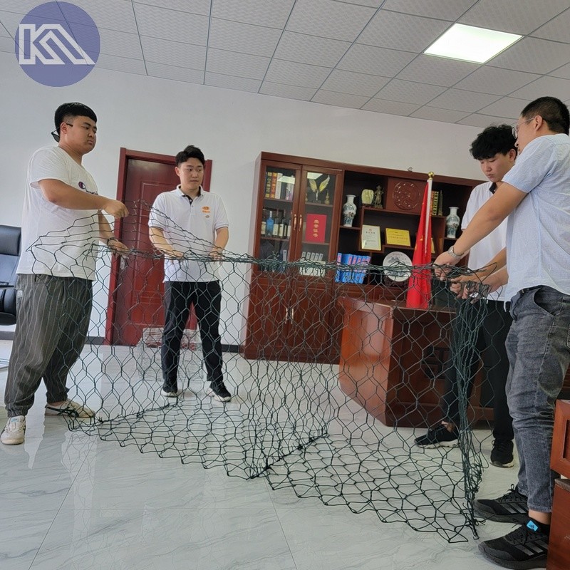 Stranded Galvanised Coated Woven Gabion Wall For Slope Protection And Landscape Greening