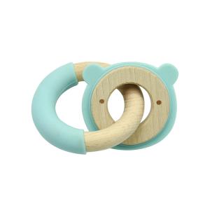 China Unique Design Silicone Beech Wooden Rings For Baby Teethers wholesale