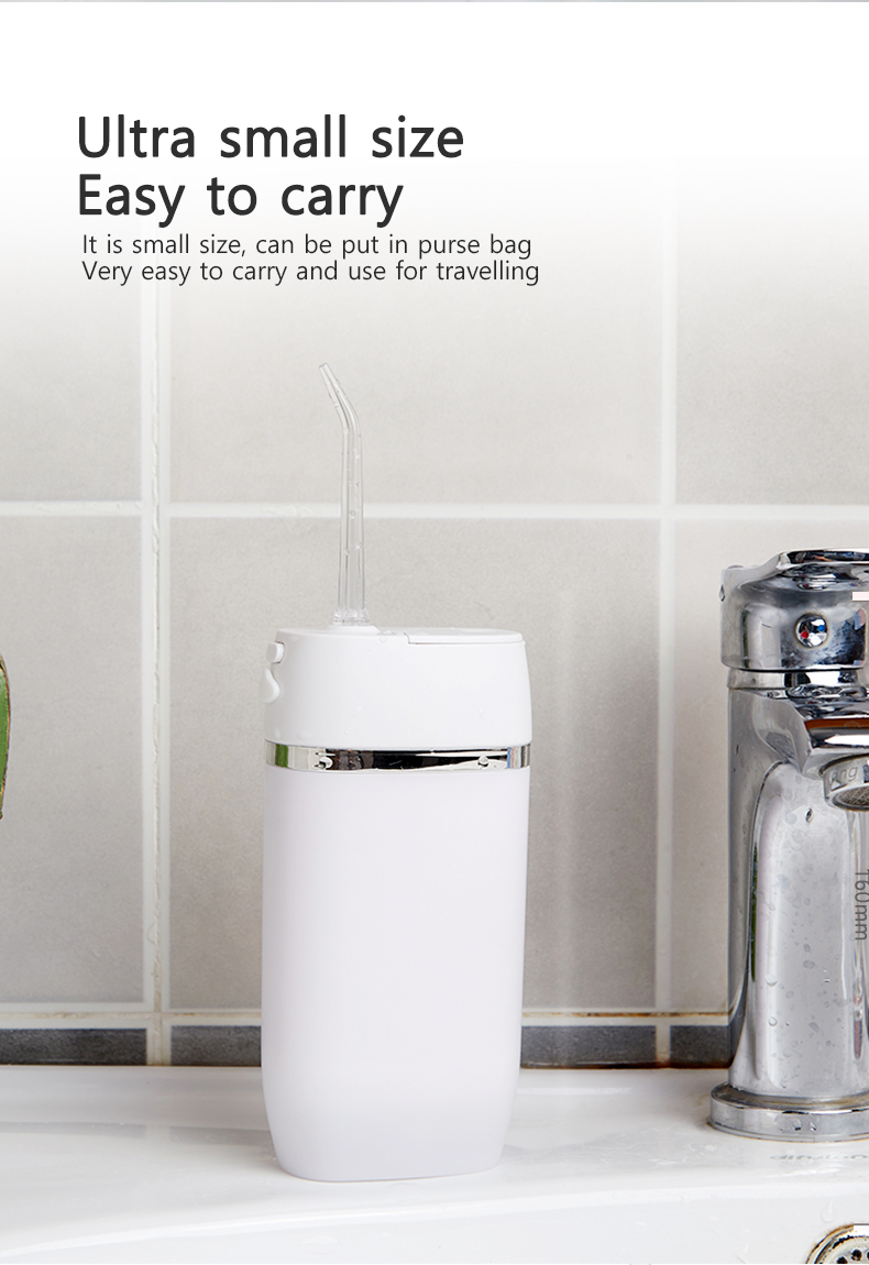 Mini Ipx7 165ml Water Tank Water Flosser Oral Irrigator With 2 Tips