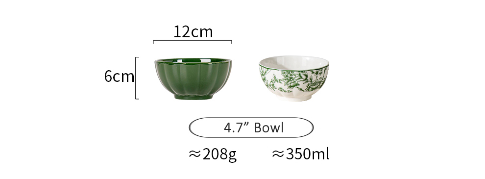Business Gifts Floral Porcelain Ceramics Salad Bowl Set of 4 Sustainable and Stylish