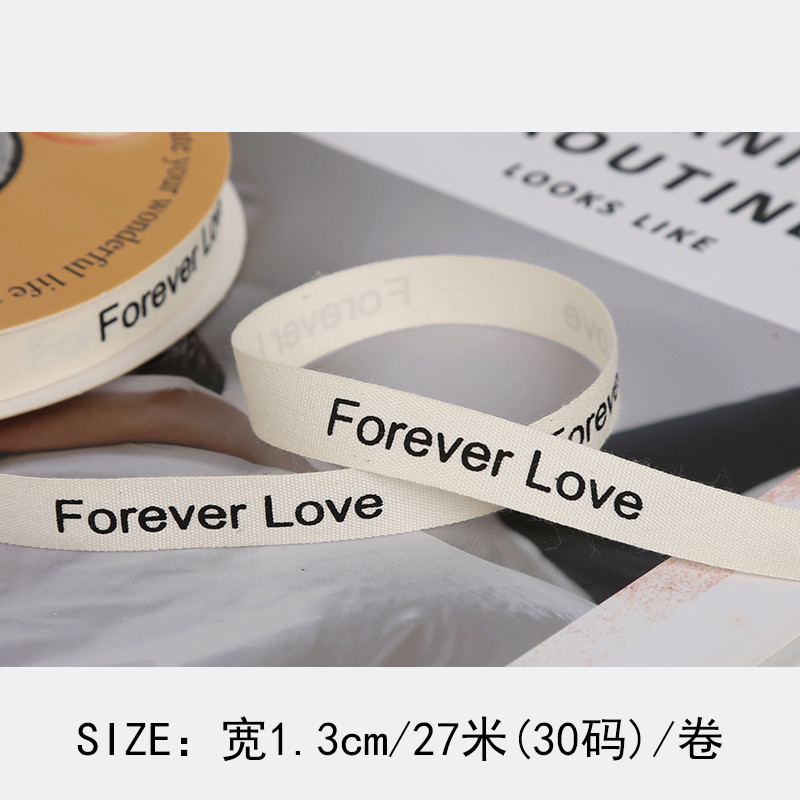 13mm Printed Cotton Ribbon DIY Craft Packing Ribbon For Gift